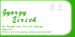 gyorgy eirich business card
